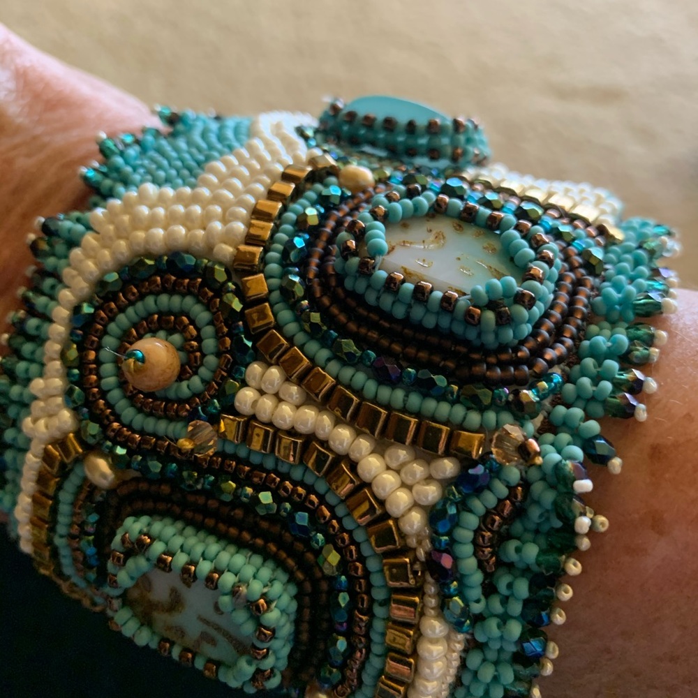 Beaded cuff bracelet